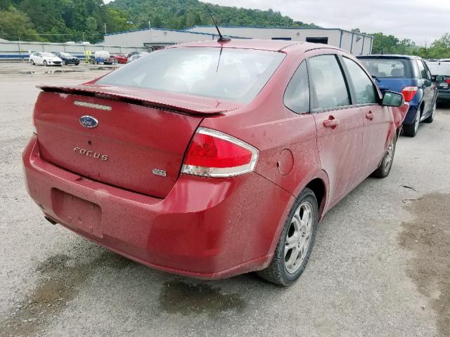 1FAHP36N89W261329 - 2009 FORD FOCUS SES RED photo 4