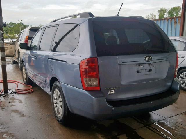 KNDMG4C79C6503153 - 2012 KIA SEDONA LX BLUE photo 3