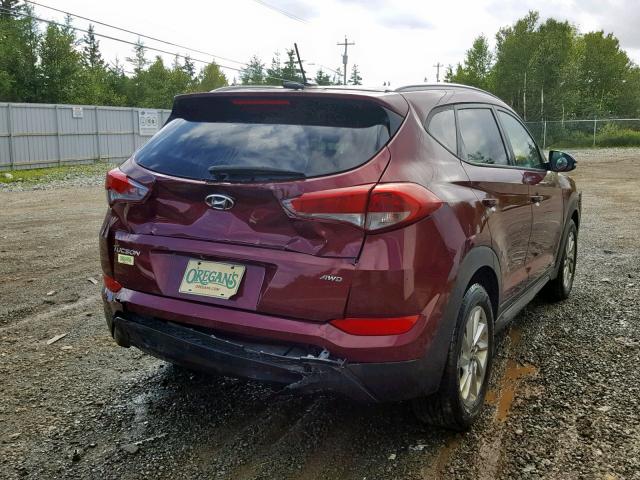 KM8J3CA45GU148920 - 2016 HYUNDAI TUCSON LIM BURGUNDY photo 4