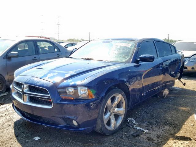 2C3CDXHG1DH742795 - 2013 DODGE CHARGER SX BLUE photo 2