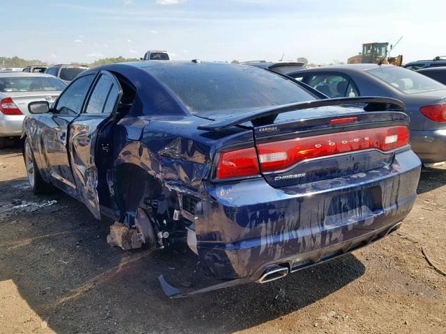 2C3CDXHG1DH742795 - 2013 DODGE CHARGER SX BLUE photo 3