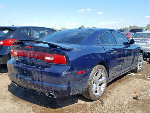 2C3CDXHG1DH742795 - 2013 DODGE CHARGER SX BLUE photo 4