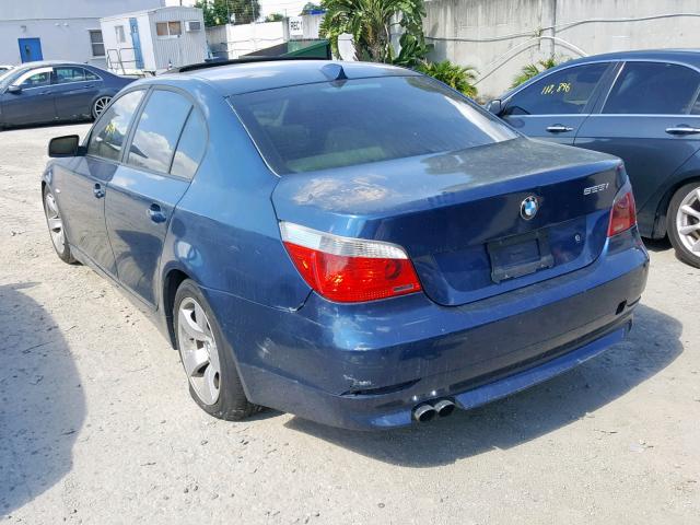 WBANE53567CY06927 - 2007 BMW 525 I BLUE photo 3