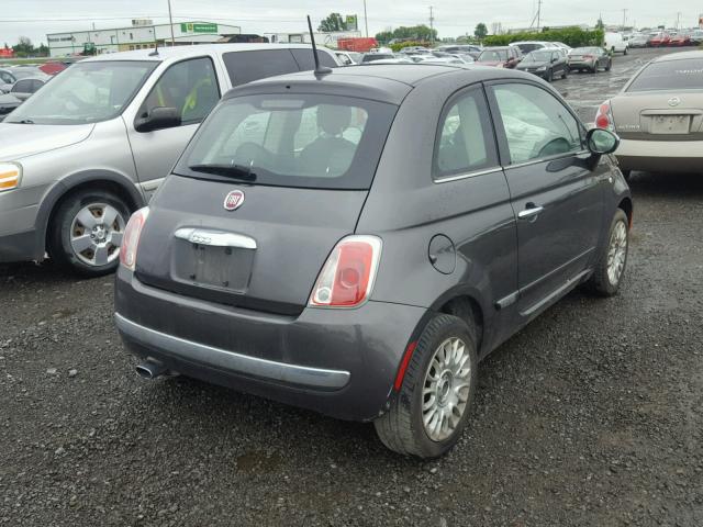 3C3CFFCRXET195113 - 2014 FIAT 500 LOUNGE GRAY photo 4