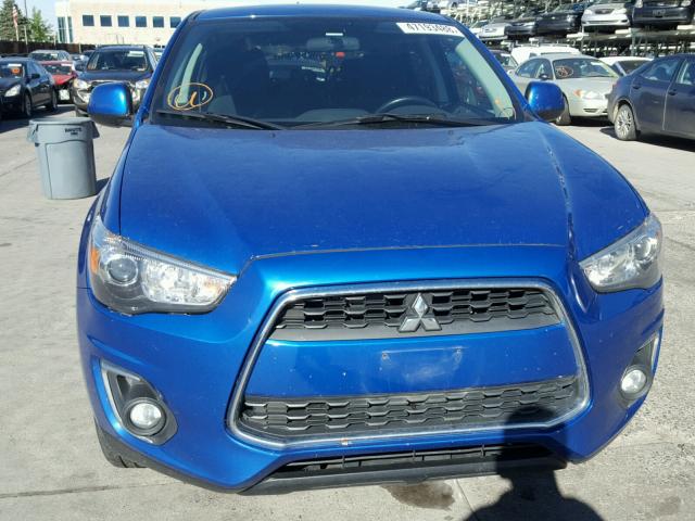 4A4AR3AU2FE041408 - 2015 MITSUBISHI OUTLANDER BLUE photo 9