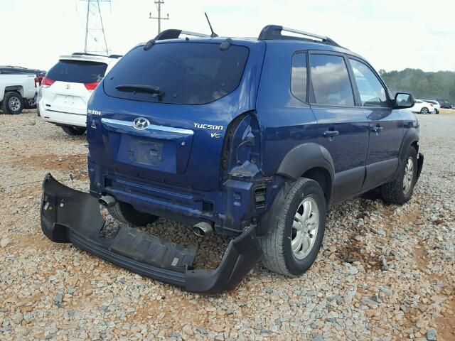 KM8JN12D77U633010 - 2007 HYUNDAI TUCSON SE BLUE photo 4