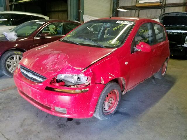 KL1TD66656B623201 - 2006 CHEVROLET AVEO BASE წითელი ფოტო 2