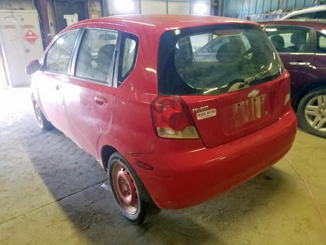 KL1TD66656B623201 - 2006 CHEVROLET AVEO BASE წითელი ფოტო 3