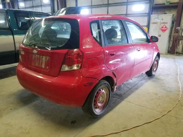 KL1TD66656B623201 - 2006 CHEVROLET AVEO BASE წითელი ფოტო 4