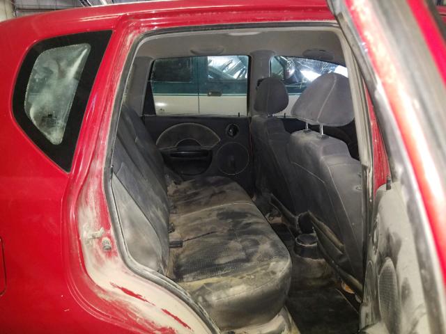 KL1TD66656B623201 - 2006 CHEVROLET AVEO BASE წითელი ფოტო 6