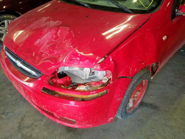 KL1TD66656B623201 - 2006 CHEVROLET AVEO BASE წითელი ფოტო 9