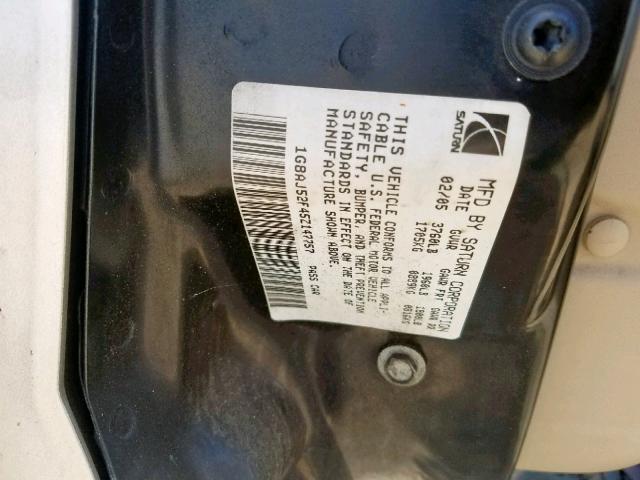1G8AJ52F45Z147757 - 2005 SATURN ION LEVEL BEIGE photo 10
