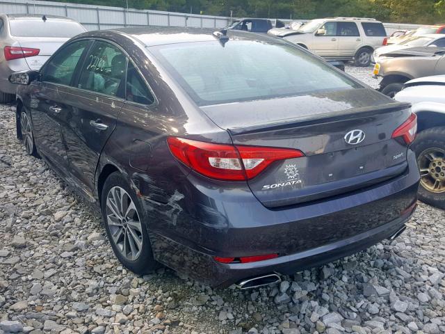 5NPE34AF7GH355056 - 2016 HYUNDAI SONATA SPO CHARCOAL photo 3