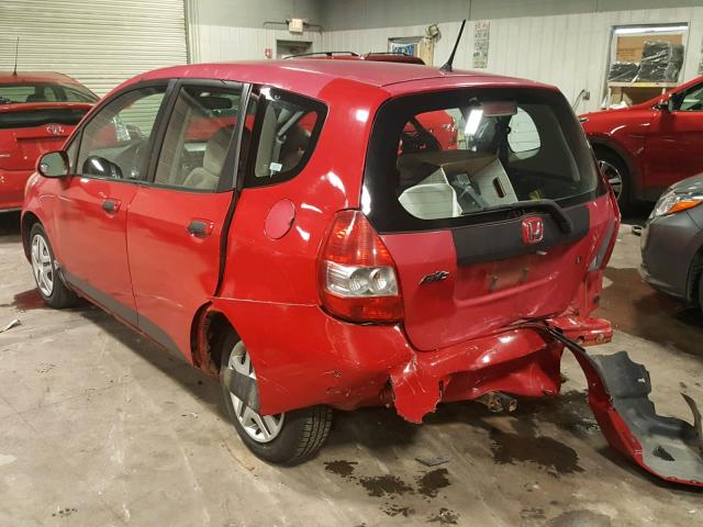 JHMGD38477S025678 - 2007 HONDA FIT RED photo 3