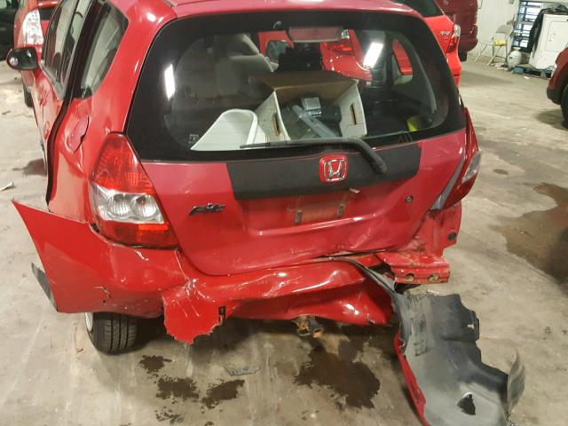 JHMGD38477S025678 - 2007 HONDA FIT RED photo 9