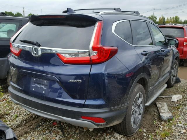 7FARW2H82JE033164 - 2018 HONDA CR-V EXL BLUE photo 4