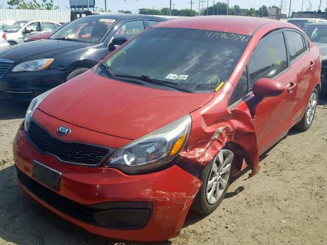 KNADM4A37D6270218 - 2013 KIA RIO LX RED photo 2