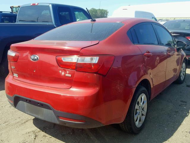 KNADM4A37D6270218 - 2013 KIA RIO LX RED photo 4