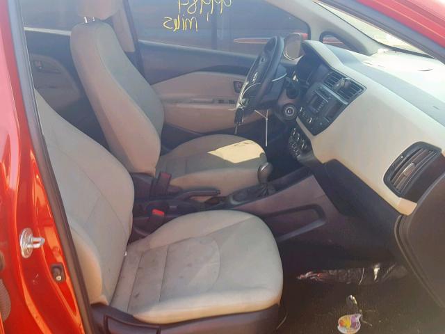 KNADM4A37D6270218 - 2013 KIA RIO LX RED photo 5