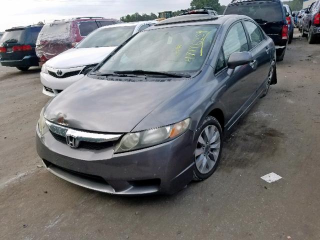 2HGFA168X9H542825 - 2009 HONDA CIVIC EX GRAY photo 2