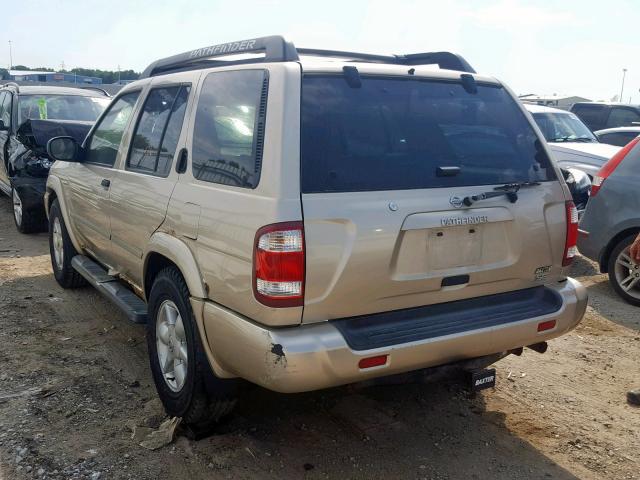 JN8DR09Y32W712376 - 2002 NISSAN PATHFINDER GOLD photo 3