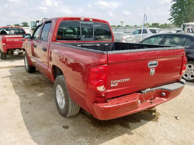 1D7HE48K57S197334 - 2007 DODGE DAKOTA QUA MAROON photo 3