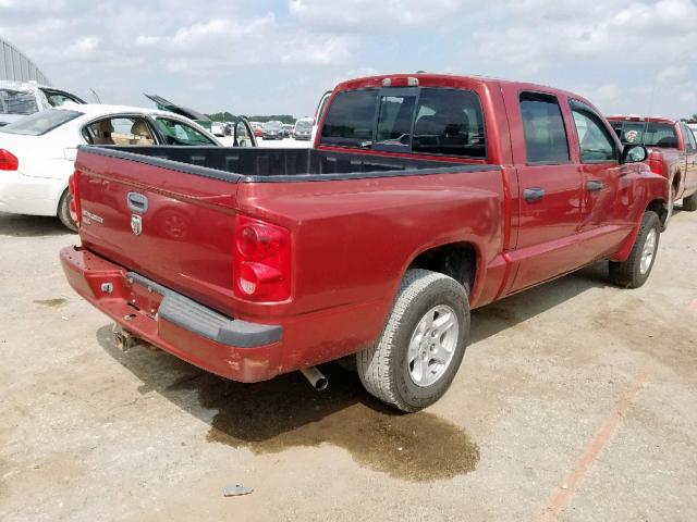 1D7HE48K57S197334 - 2007 DODGE DAKOTA QUA MAROON photo 4