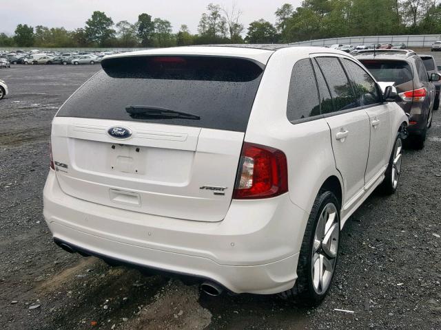 2FMDK4AK7CBA76526 - 2012 FORD EDGE SPORT WHITE photo 4