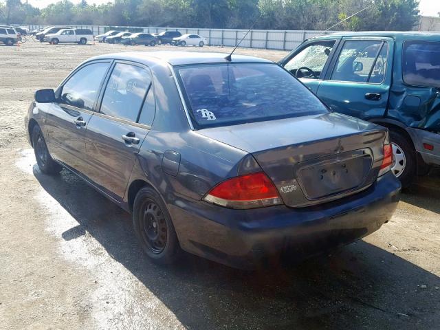 JA3AJ26E14U012297 - 2004 MITSUBISHI LANCER ES CHARCOAL photo 3