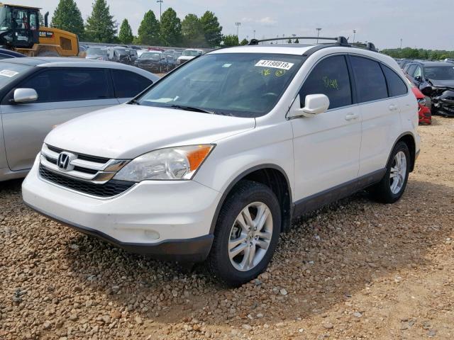 JHLRE4H76AC002422 - 2010 HONDA CR-V EXL WHITE photo 2