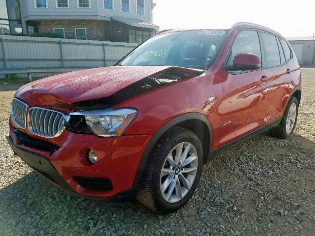 5UXWX9C55G0D71930 - 2016 BMW X3 XDRIVE2 RED photo 2