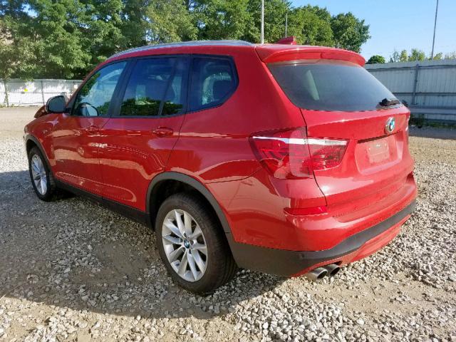 5UXWX9C55G0D71930 - 2016 BMW X3 XDRIVE2 RED photo 3