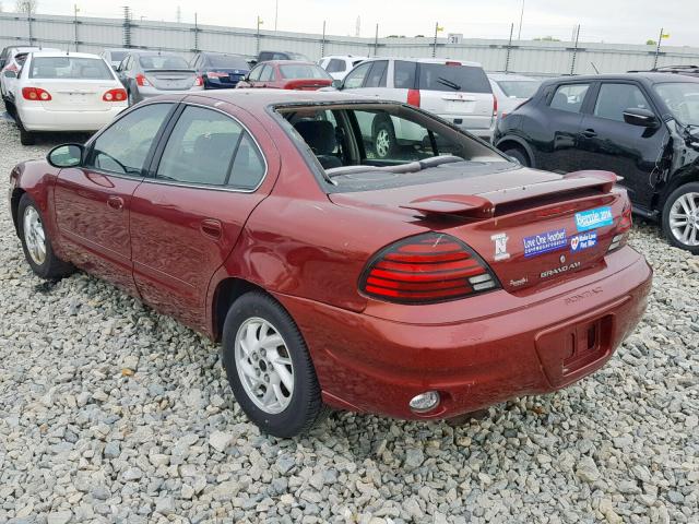1G2NF52E03M537401 - 2003 PONTIAC GRAND AM S RED photo 3