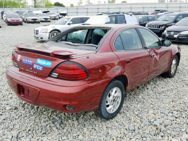 1G2NF52E03M537401 - 2003 PONTIAC GRAND AM S RED photo 4