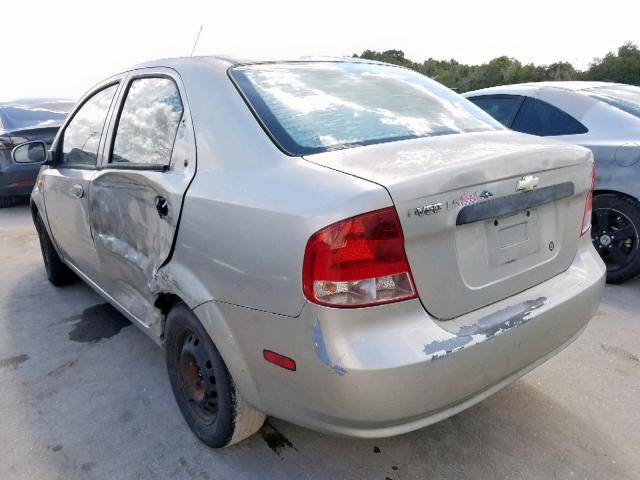 KL1TJ52674B232279 - 2004 CHEVROLET AVEO LS SILVER photo 3