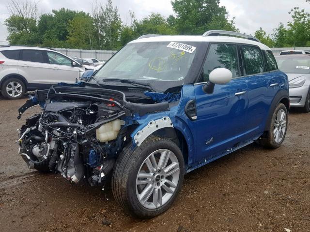 WMZYV5C56K3F57945 - 2019 MINI COOPER COU BLUE photo 2