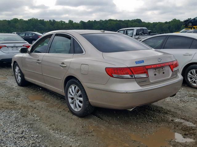 KMHFC46F57A240679 - 2007 HYUNDAI AZERA SE GOLD photo 3