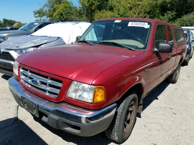 1FTYR44V12PB57729 - 2002 FORD RANGER SUP MAROON photo 2