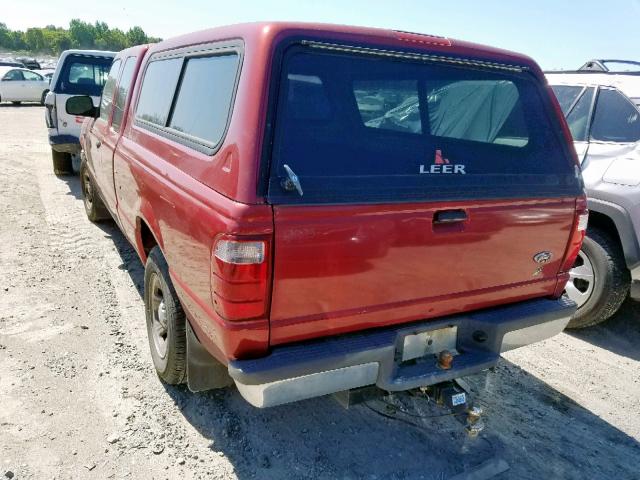 1FTYR44V12PB57729 - 2002 FORD RANGER SUP MAROON photo 3