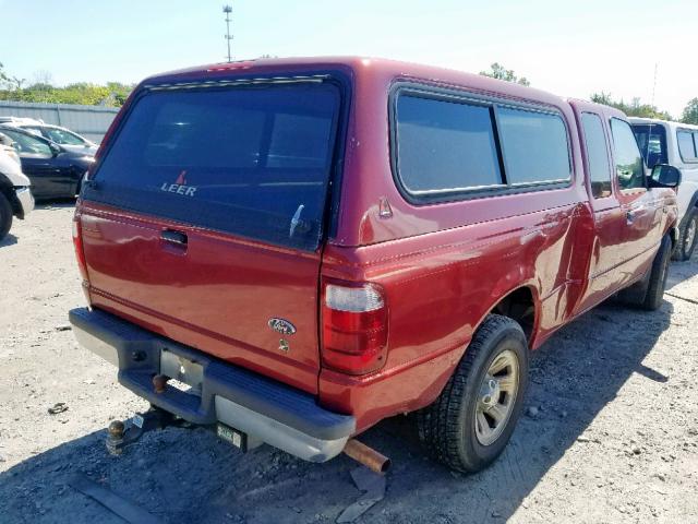 1FTYR44V12PB57729 - 2002 FORD RANGER SUP MAROON photo 4