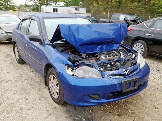 1HGES16384L015973 - 2004 HONDA CIVIC DX V BLUE photo 1