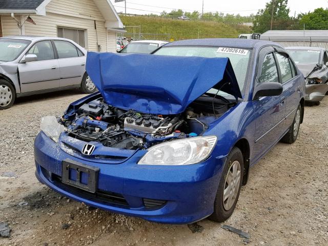 1HGES16384L015973 - 2004 HONDA CIVIC DX V BLUE photo 2