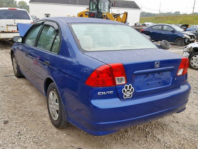 1HGES16384L015973 - 2004 HONDA CIVIC DX V BLUE photo 3