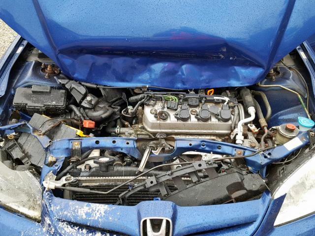 1HGES16384L015973 - 2004 HONDA CIVIC DX V BLUE photo 7