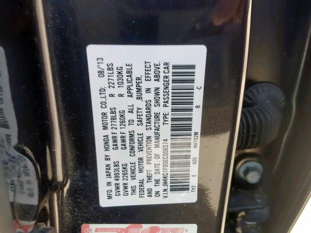JH4KC1F90EC006574 - 2014 ACURA RLX ADVANC GRAY photo 10