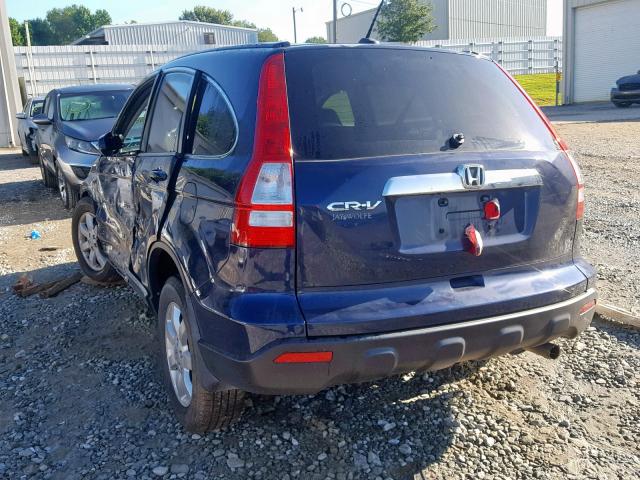 JHLRE38737C028012 - 2007 HONDA CR-V EXL BLUE photo 3