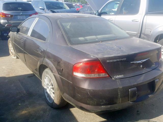 1C3EL46R74N162232 - 2004 CHRYSLER SEBRING LX PURPLE photo 3