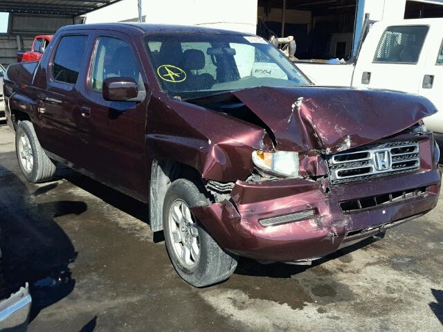 2HJYK164X7H536615 - 2007 HONDA RIDGELINE BURGUNDY photo 1