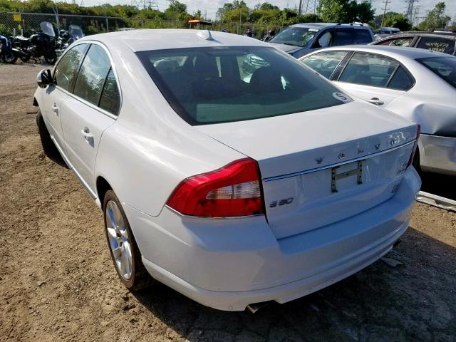 YV1902AH9D1166535 - 2013 VOLVO S80 T6 WHITE photo 3