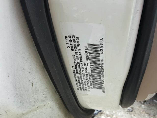 4S3BH675227629744 - 2002 SUBARU LEGACY OUT WHITE photo 10